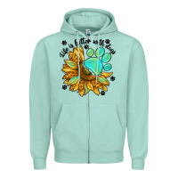 Seafoam life is better with dogs Zipper Hoodie - NancyCooperArtShop
