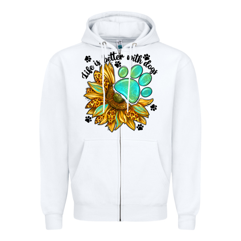 Life Is Better With Dogs Zipper Hoodie by NancyCooperArtShop | Teevron