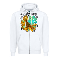 White life is better with dogs Zipper Hoodie - NancyCooperArtShop