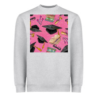 Heather Grey pink glitter graduation seamless pattern Heavyweight Sweatshirt - BundleAndBundleShop