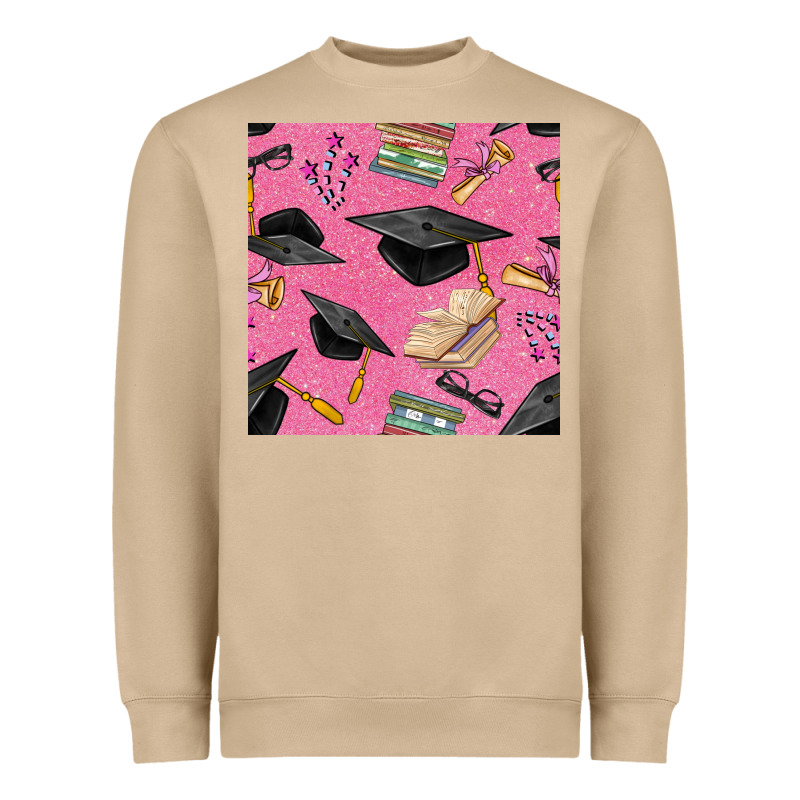 Pink Glitter Graduation Seamless Pattern Heavyweight Sweatshirt by BundleAndBundleShop | Teevron