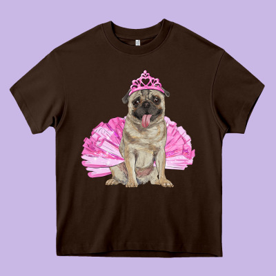 Heavy Core Tee balerina pug with tutu