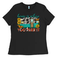 Black home is where  you park it Ladies Tee - texasbilliewilder