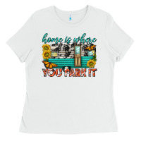White home is where  you park it Ladies Tee - texasbilliewilder