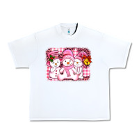 White chillin pink   with my snowmies  ado Urban Heavy Tee - AdoDesignShop