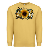 Antique Gold with god all things are possible sunflower Premium Sweatshirt - Jasminsmagicworld