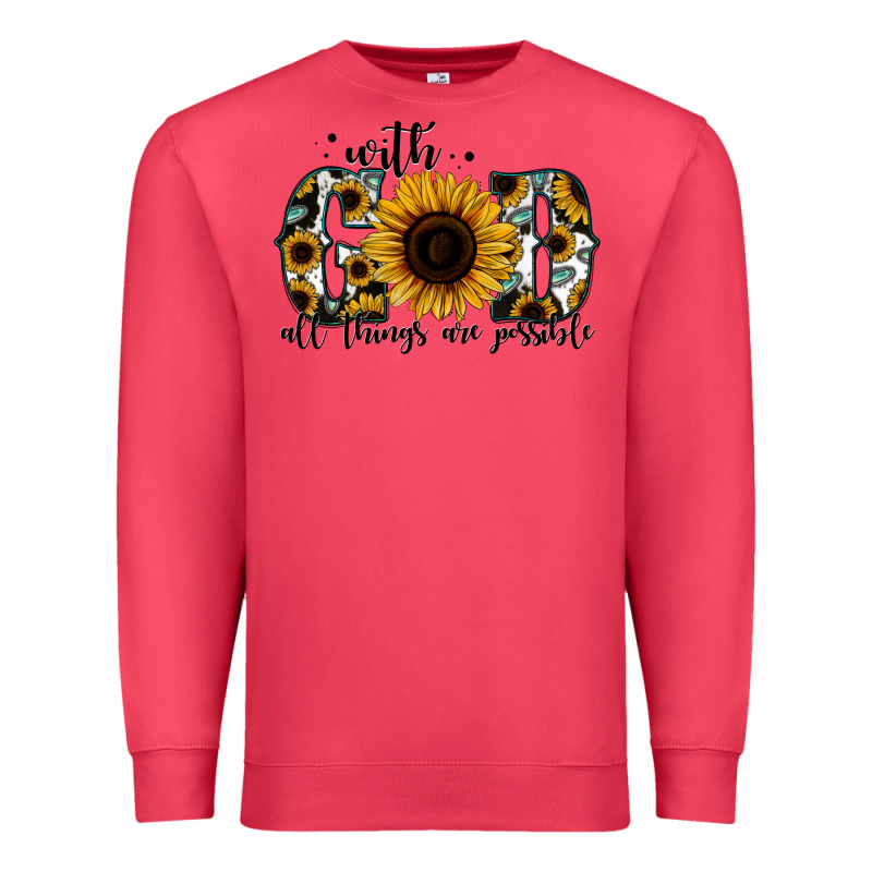 With God All Things Are Possible Sunflower Premium Sweatshirt by Jasminsmagicworld | Teevron