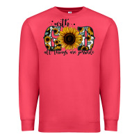 Cardinal with god all things are possible sunflower Premium Sweatshirt - Jasminsmagicworld