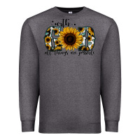 Charcoal Heather with god all things are possible sunflower Premium Sweatshirt - Jasminsmagicworld