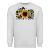 Dove Grey with god all things are possible sunflower Premium Sweatshirt - Jasminsmagicworld