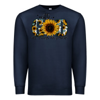 Navy with god all things are possible sunflower Premium Sweatshirt - Jasminsmagicworld