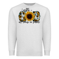Oatmeal Heather with god all things are possible sunflower Premium Sweatshirt - Jasminsmagicworld