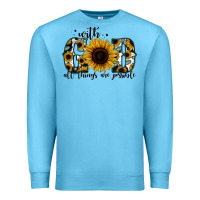 Ocean Blue with god all things are possible sunflower Premium Sweatshirt - Jasminsmagicworld