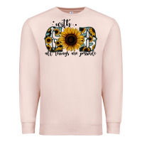 Pale Pink with god all things are possible sunflower Premium Sweatshirt - Jasminsmagicworld