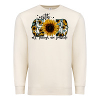 Sandshell with god all things are possible sunflower Premium Sweatshirt - Jasminsmagicworld