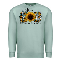 Seafoam with god all things are possible sunflower Premium Sweatshirt - Jasminsmagicworld