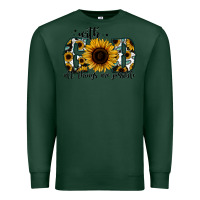 Sports Green with god all things are possible sunflower Premium Sweatshirt - Jasminsmagicworld