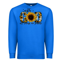 True Royal with god all things are possible sunflower Premium Sweatshirt - Jasminsmagicworld