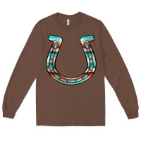 Chestnut serape turquoise horseshoe Long Sleeve Tee - Jasminsmagicworld