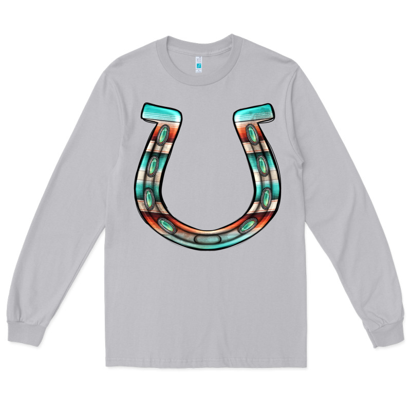 Serape Turquoise Horseshoe Long Sleeve Tee by Jasminsmagicworld | Teevron