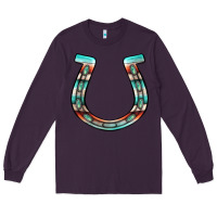 Plum serape turquoise horseshoe Long Sleeve Tee - Jasminsmagicworld