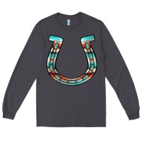 Smoke serape turquoise horseshoe Long Sleeve Tee - Jasminsmagicworld