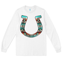 White serape turquoise horseshoe Long Sleeve Tee - Jasminsmagicworld