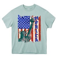 Arona usa flag with statue of liberty Heavy Core Tee - texasbilliewilder