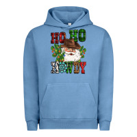 Pigment Pebble Blue ho ho howdy santa Urban Hoodie - CowGirlArtShop