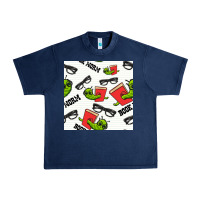 Navy bookworm seamless pattern Urban Heavy Tee - BundleAndBundleShop