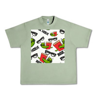 Oil Green bookworm seamless pattern Urban Heavy Tee - BundleAndBundleShop