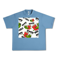 Pebble Blue bookworm seamless pattern Urban Heavy Tee - BundleAndBundleShop