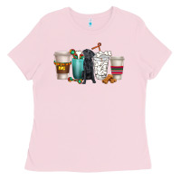 Bubblegum Pink labrador retriever dog coffee cups Ladies Tee - texasbilliewilder