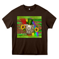 Chocolate Brown st patricks sheep sunflowers rainbow serape leopard glitter Heavy Core Tee - Artiststas