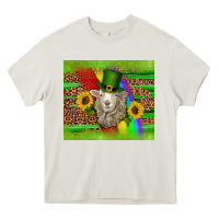 Cream st patricks sheep sunflowers rainbow serape leopard glitter Heavy Core Tee - Artiststas