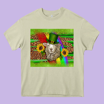 St Patricks Sheep Sunflowers Rainbow Serape Leopard Glitter Heavy Core Tee Designed By Artiststas