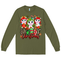 Army Green Merry Christmas unicorns Long Sleeve Tee - NancyCooperArtShop