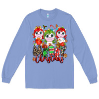 Colony Blue Merry Christmas unicorns Long Sleeve Tee - NancyCooperArtShop