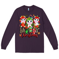 Plum Merry Christmas unicorns Long Sleeve Tee - NancyCooperArtShop