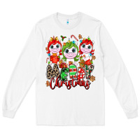 White Merry Christmas unicorns Long Sleeve Tee - NancyCooperArtShop