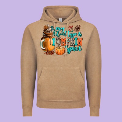 My Blood Type Is Pumpkin Spice Vintage Hoodie Designed By Adodesignshop