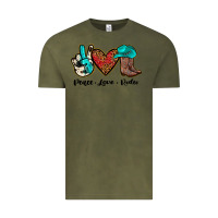 Vintage Olive peace love rodeo Vintage Tee - JahusDesignShop