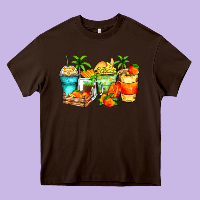Mango Farm Fresh Coffee Cups Heavy Core Tee Designed By Zillion Design Studio
