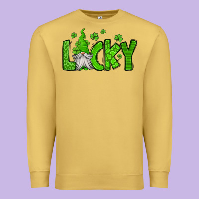 Lucky Gnome St Patricks Day Premium Sweatshirt Designed By Jasminsmagicworld