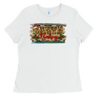 White Santa Baby Western Christmas Ladies Tee - RanaPortraitStore