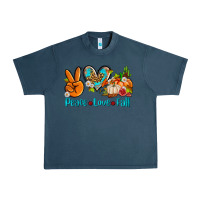 Midnight Navy peace love fall ado Urban Heavy Tee - AdoDesignShop