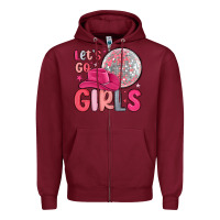 Burgundy let s go girls Zipper Hoodie - MaliasSmallBusiness