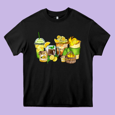 Lemon Farm Fresh Coffee Cups Heavy Core Tee Designed By Zillion Design Studio