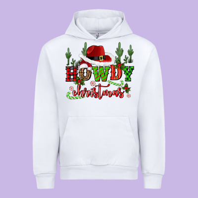 Howdy Christmas Cowboy Hat Urban Hoodie Designed By Cowgirlartshop