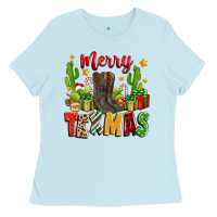 Baby Blue merry texmas Ladies Tee - Zillion Design Studio